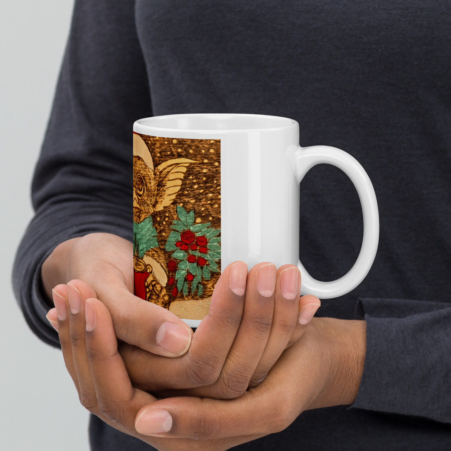 White glossy mug